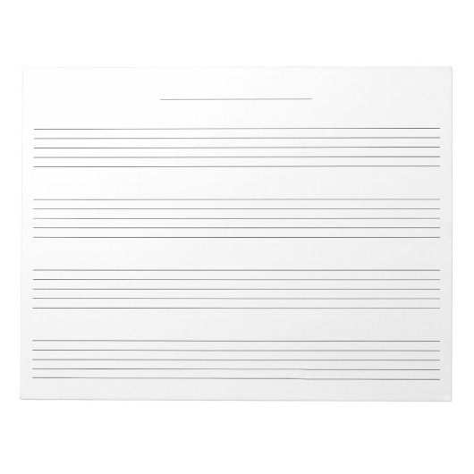 Extra-Wide Rule Music Manuscript-papier voor kinde Notitieblok (Voorkant)