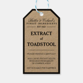 Extract van Paddenstoel Halloween apotheker label Cadeaulabel