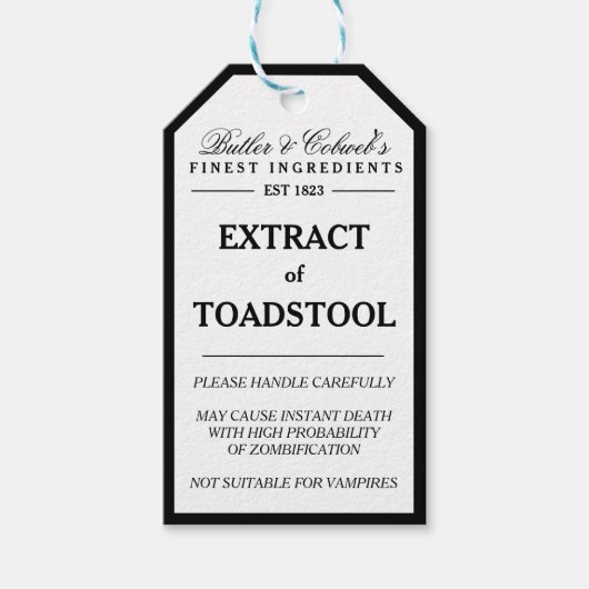 Extract van Paddenstoel Halloween apotheker label Cadeaulabel (Voorkant)