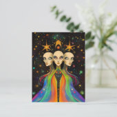 Extragalactische ster Trinity Kosmische Lichtwezen Briefkaart (Staand voorkant)