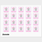 Extragetisch spoelmiddel met een  roze romp vierkante sticker (Vel)