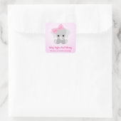 Extragetisch spoelmiddel met een  roze romp vierkante sticker (Tas)