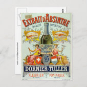 Extrait d'Absinthe Poster Fine Art Briefkaart (Voorkant / Achterkant)