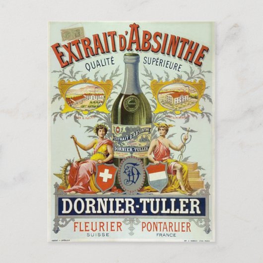 Extrait d'Absinthe Poster Fine Art Briefkaart (Voorkant)