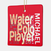 Extraordinaire adapter voor waterpoolospeler keramisch ornament (Links)