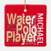 Extraordinaire adapter voor waterpoolospeler keramisch ornament (Achterkant)