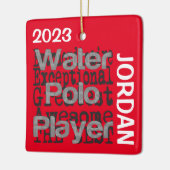 Extraordinaire adapter voor waterpoolospeler keramisch ornament (Links)