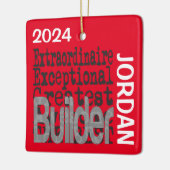 Extraordinaire bouwer keramisch ornament (Links)