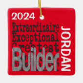 Extraordinaire bouwer keramisch ornament (Voorkant)