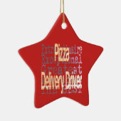 Extraordinaire chauffeur bij levering Pizza Keramisch Ornament (Rechts)