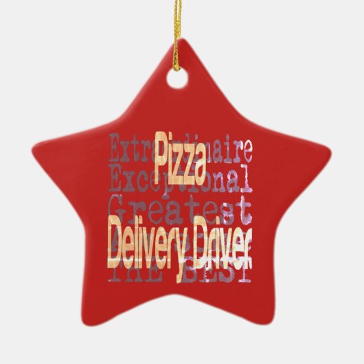 Extraordinaire chauffeur bij levering Pizza Keramisch Ornament (Voorkant)