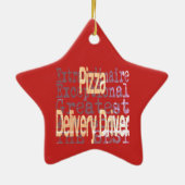Extraordinaire chauffeur bij levering Pizza Keramisch Ornament (Achterkant)