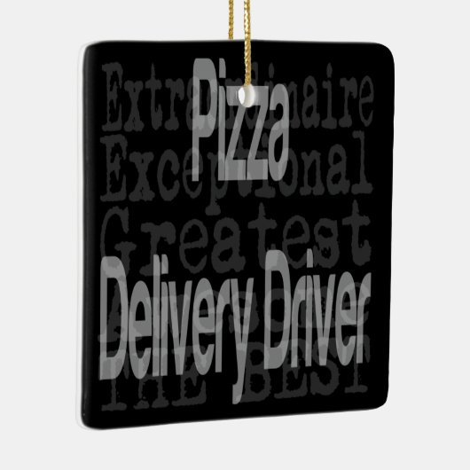 Extraordinaire chauffeur bij levering Pizza Keramisch Ornament (Rechts)