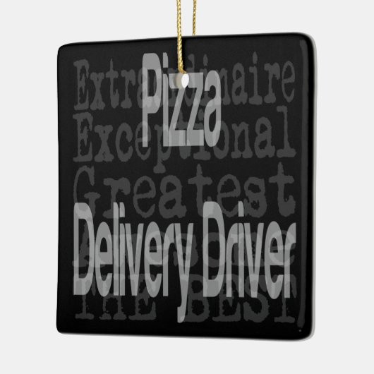 Extraordinaire chauffeur bij levering Pizza Keramisch Ornament (Links)