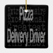 Extraordinaire chauffeur bij levering Pizza Keramisch Ornament (Achterkant)
