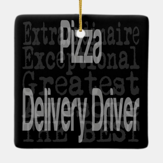 Extraordinaire chauffeur bij levering Pizza Keramisch Ornament (Achterkant)
