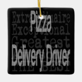 Extraordinaire chauffeur bij levering Pizza Keramisch Ornament (Voorkant)