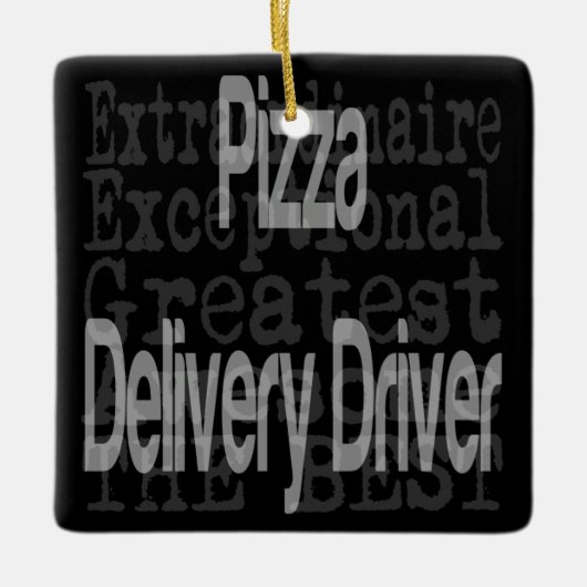 Extraordinaire chauffeur bij levering Pizza Keramisch Ornament (Voorkant)
