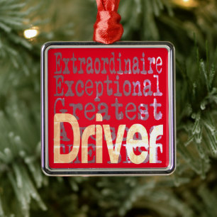 Extraordinaire chauffeur metalen ornament