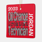 Extraordinaire DOUANE voor de olietechnicus Keramisch Ornament (Links)