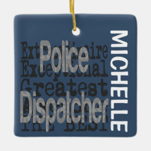 Extraordinaire politie-expediteur keramisch ornament