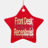 Extraordinaire receptionist voor voorbureau keramisch ornament (Voorkant)