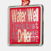Extraordinaire waterboormachine metalen ornament (Links)