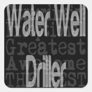 Extraordinaire waterboormachine vierkante sticker