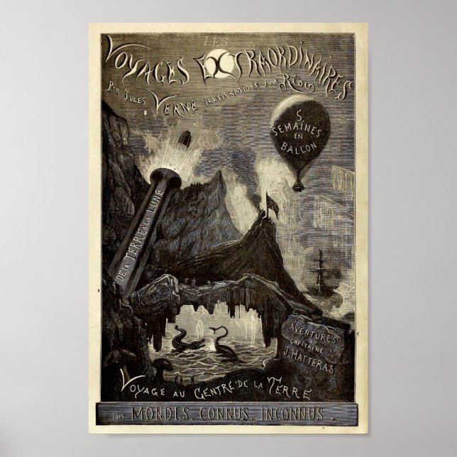 Extraordinaires voor reizen van Jules Verne (1861) Poster (Voorkant)