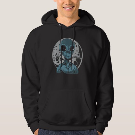 Extraterrestrial Life Believers  Full Moon  Alien  Hoodie (Voorkant)