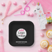 Extravagant bedrijfsmerk Aangepast merk zwart Papieren Bordje (Feest)