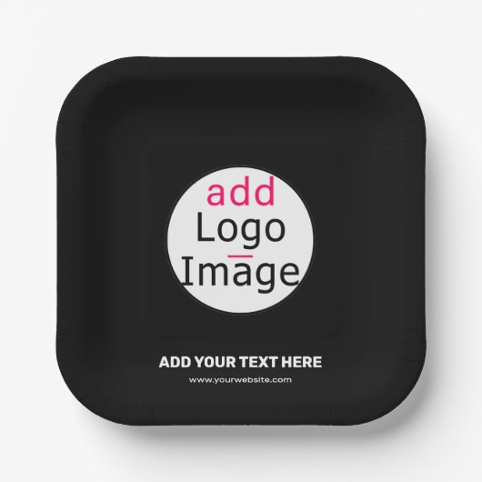 Extravagant bedrijfsmerk Aangepast merk zwart Papieren Bordje (Voorkant)