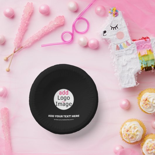 Extravagant bedrijfsmerk Aangepast merk zwart Papieren Kommen (Feest)