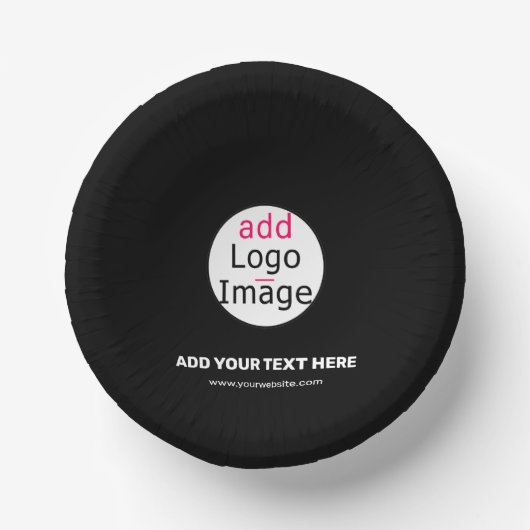 Extravagant bedrijfsmerk Aangepast merk zwart Papieren Kommen (Voorkant)