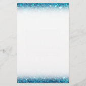 Extravagant blauw glitter briefpapier (Voorkant)