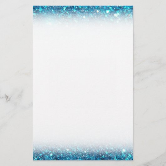 Extravagant blauw glitter briefpapier (Voorkant)