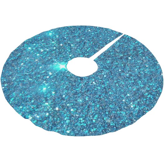 Extravagant Blauwgroen blauw glitter Kerstboom Rok (Gekanteld)