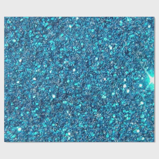 Extravagant Blue Glitter Shine Cadeaupapier (Vlak)