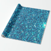 Extravagant Blue Glitter Shine Cadeaupapier (Uitgerold)