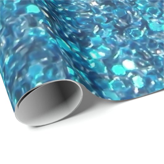 Extravagant Blue Glitter Shine Cadeaupapier (Rol Hoek)
