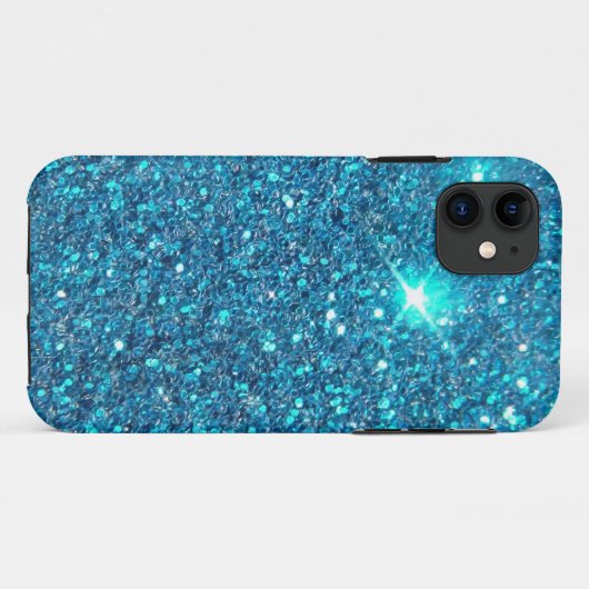 Extravagant Blue Glitter Shine Case-Mate iPhone Case (Achterkant (horizontaal))