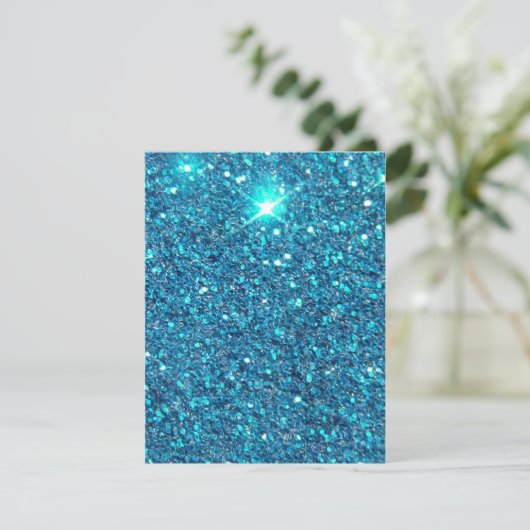 Extravagant Blue Glitter Shine Kaart (Staand voorkant)