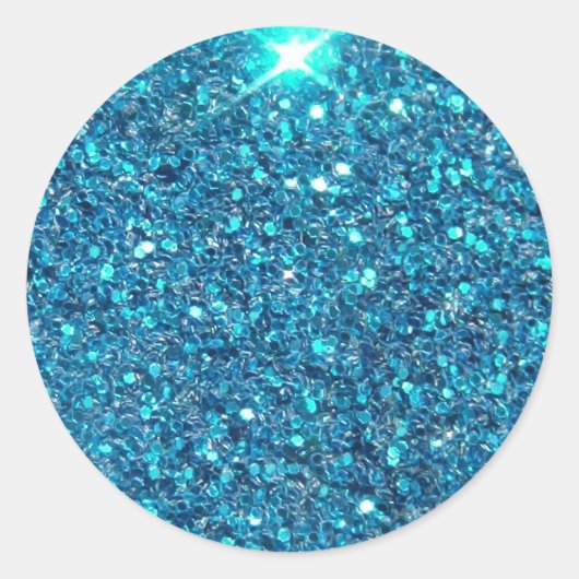 Extravagant Blue Glitter Shine Ronde Sticker (Voorkant)