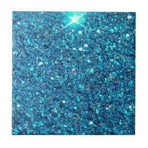Extravagant Blue Glitter Shine Tegeltje