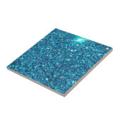 Extravagant Blue Glitter Shine Tegeltje (Zijkant)
