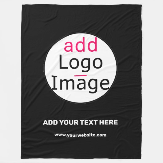 Extravagant Business Chic Custom Zwart Groot Fleece Deken (Voorkant)