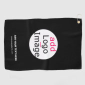 Extravagant Business Chic Logo Black Golfhanddoek (Horizontaal)