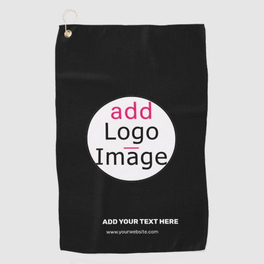 Extravagant Business Chic Logo Black Golfhanddoek (Voorkant)