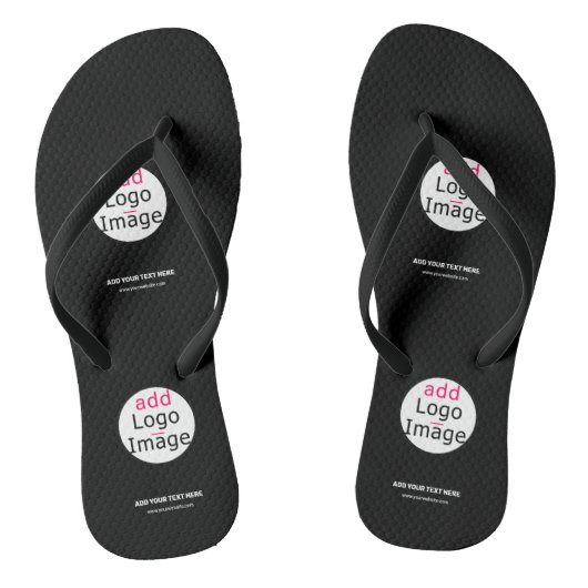 Extravagant Business Chic Logo Black Teenslippers (Voetbed)