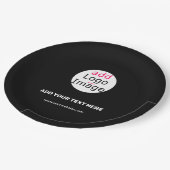Extravagant Business Custom Logo Black Papieren Bordje (Gekanteld)